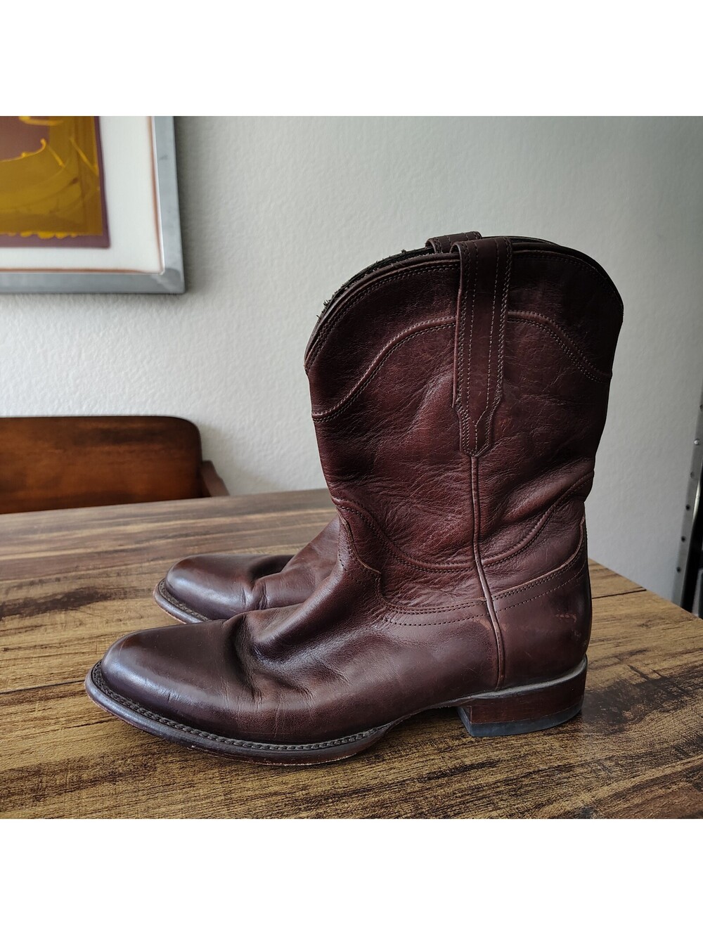 Tecovas The Earl Men’s US Size 9 D Cowhide Round Toe Roper Boots